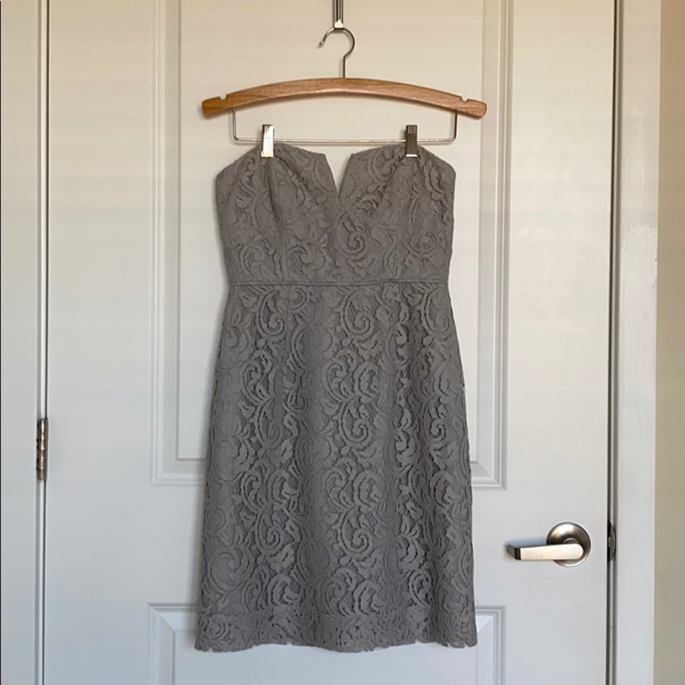 Gray strapless J.Crew dress